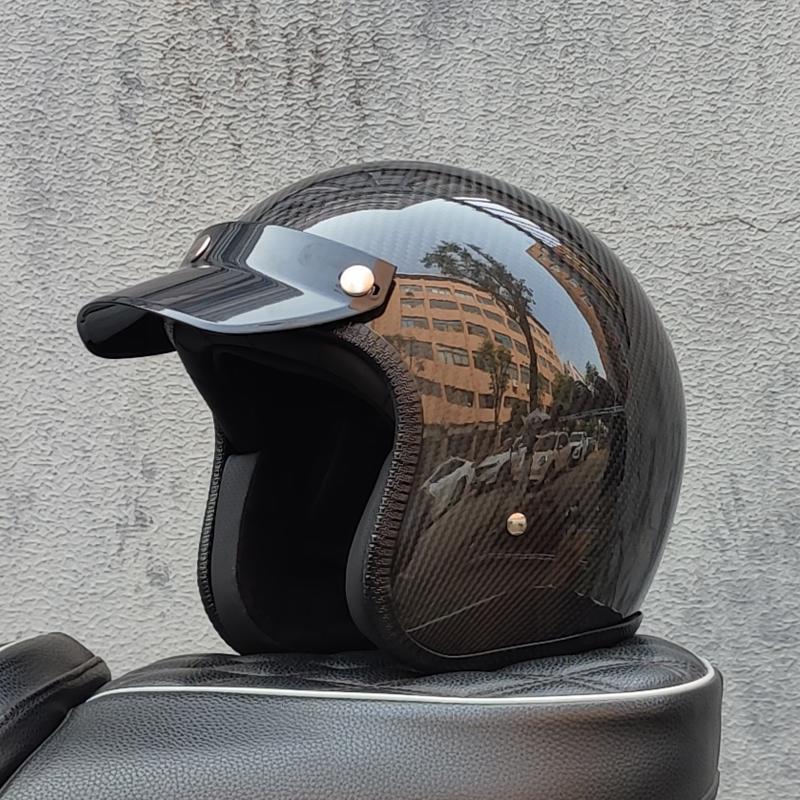 

ORZ новейший ретро-шлем из углеродного волокна мотоциклетный шлем 3/4 с открытым лицом capacete винтажный мужской и женский всесезонный полушлем XXL