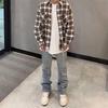 Men's Summer Long Sleeve Retro Plaid Shirt: Versatile, Trendy, and Loose-Fit