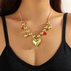 Valentine'S Day Ornament Red Rose Flower Earrings Love Necklace Set Valentine'S Day Earrings