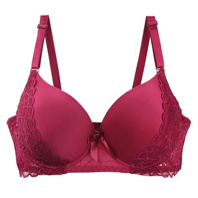 Sujetadores DE encaje sexys para mujer, ropa interior DE copa DE realce para mujer, lencería decorativa con lazo rojo, azul, blanco, caqui, rosa y negro, novedad de 2023