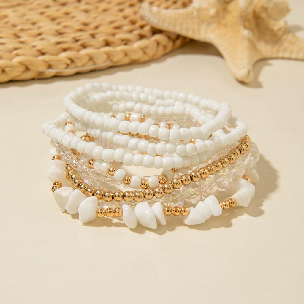 8pcs Mirad Color Brown Multi Piece Set Of Rice Bead Bracelet for Women Jewelry Personalized Matching Bracelet