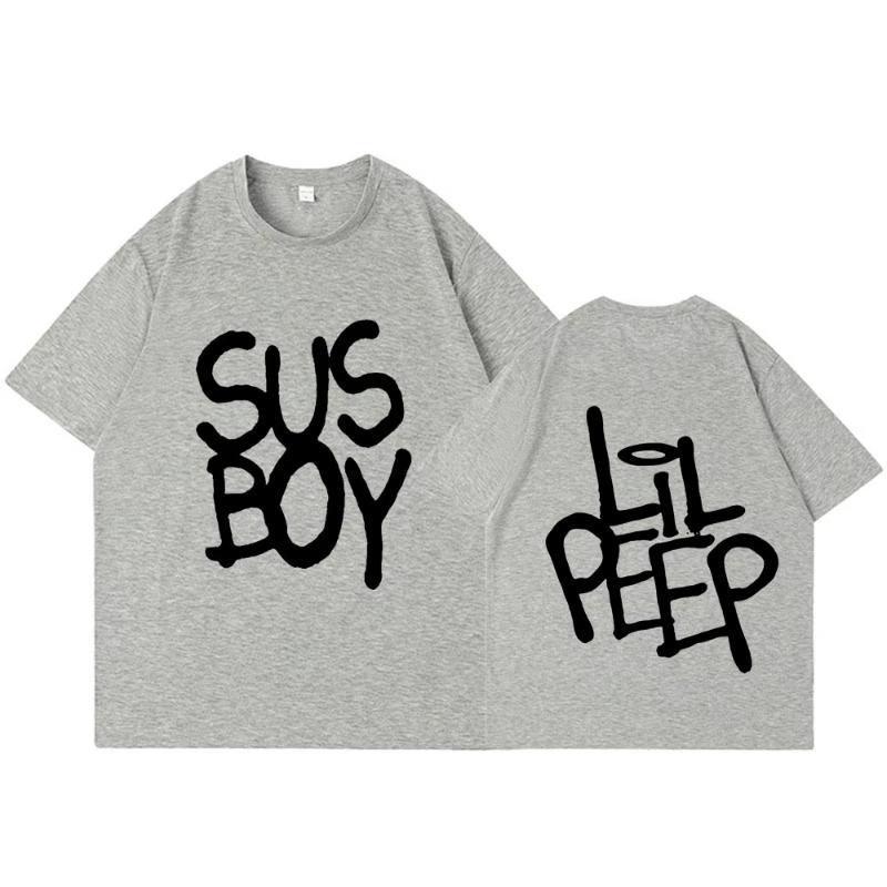 Hot Rapper Lil Peep Sus Boy Pink T Shirt Unisex Women Fashion Hip Hop Short Sleeve Tshirt High Quality Oversized Cotton Tee Shirt