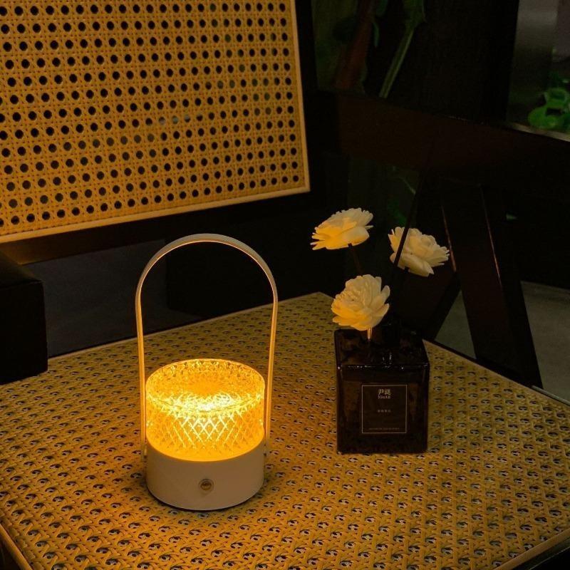 Retro Rechargeable LED Table Lamp, USB Portable Night Light, Novelty Atmosphere Lighting for Bedroom, Bar & Bedside