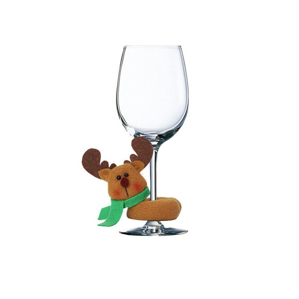 Wine Glass Cover Christmas Cup Cover Santa Claus Snowman Special Design Tags Decor Wine Bottle Cover For Christmas Party