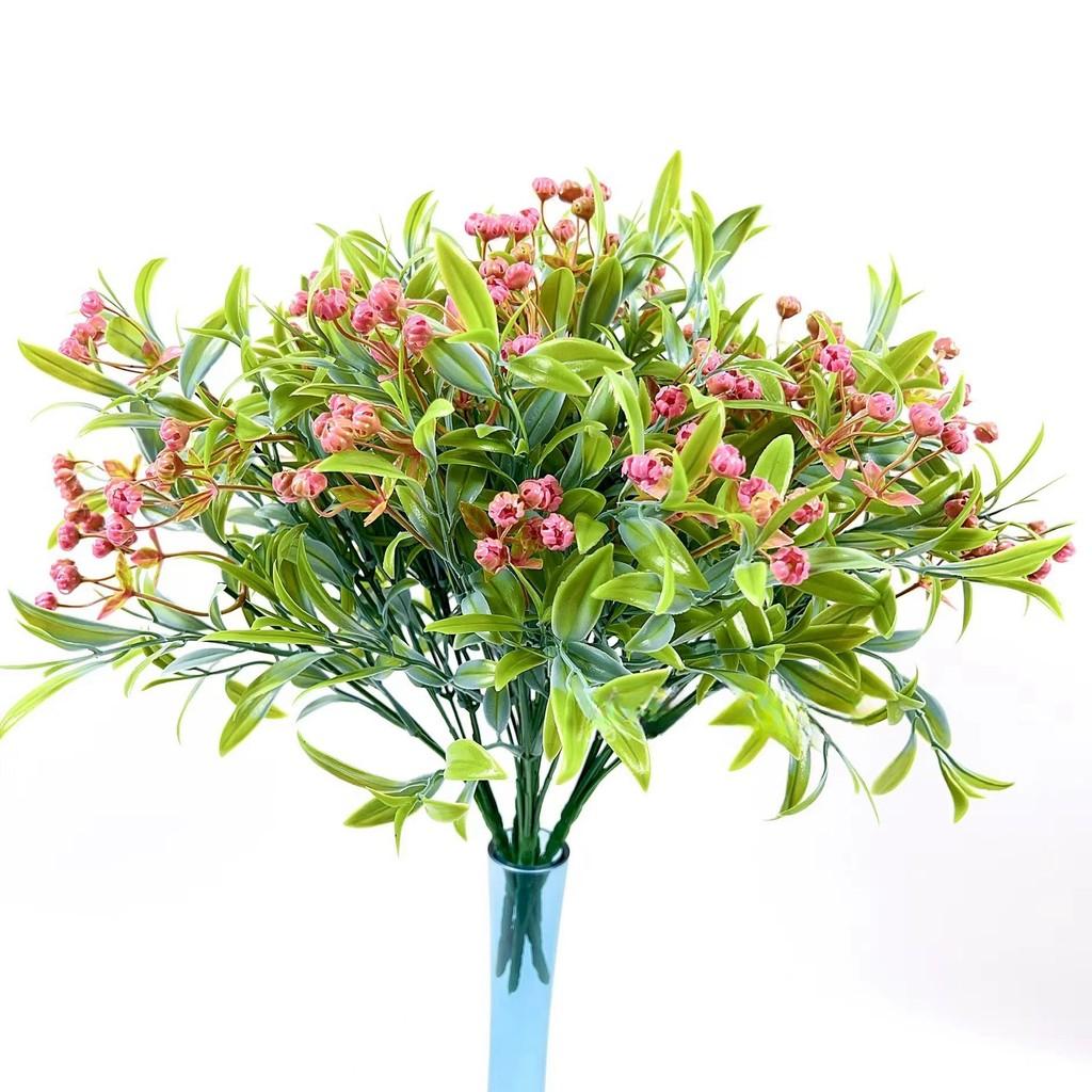 Artificial Simulation Flower 7-forked Bamboo Leaf Starry Sky Home Wedding Outdoor Decoration Green Plants Artificial Flowers Artificial Flower