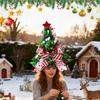 Christmas Hat Headband Multi-Functional Decorations With Bow Santa Hat Headband For Bedroom Desk Home Winter Bedside Hallway