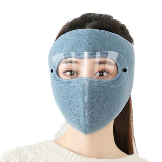 Winter Cycling Fleece Face Guard with Goggles Men Women Cold Weather Outdoor Clear Vision Windproof Antifog Goggle Thermal Full Face Guard