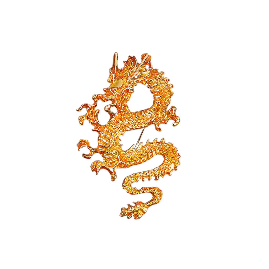 Unique Dragon Shaped Brooch Stylish Alloy Breastpin Traditional Chinese Zodiacs Style Breastpin Gift for Women Girls