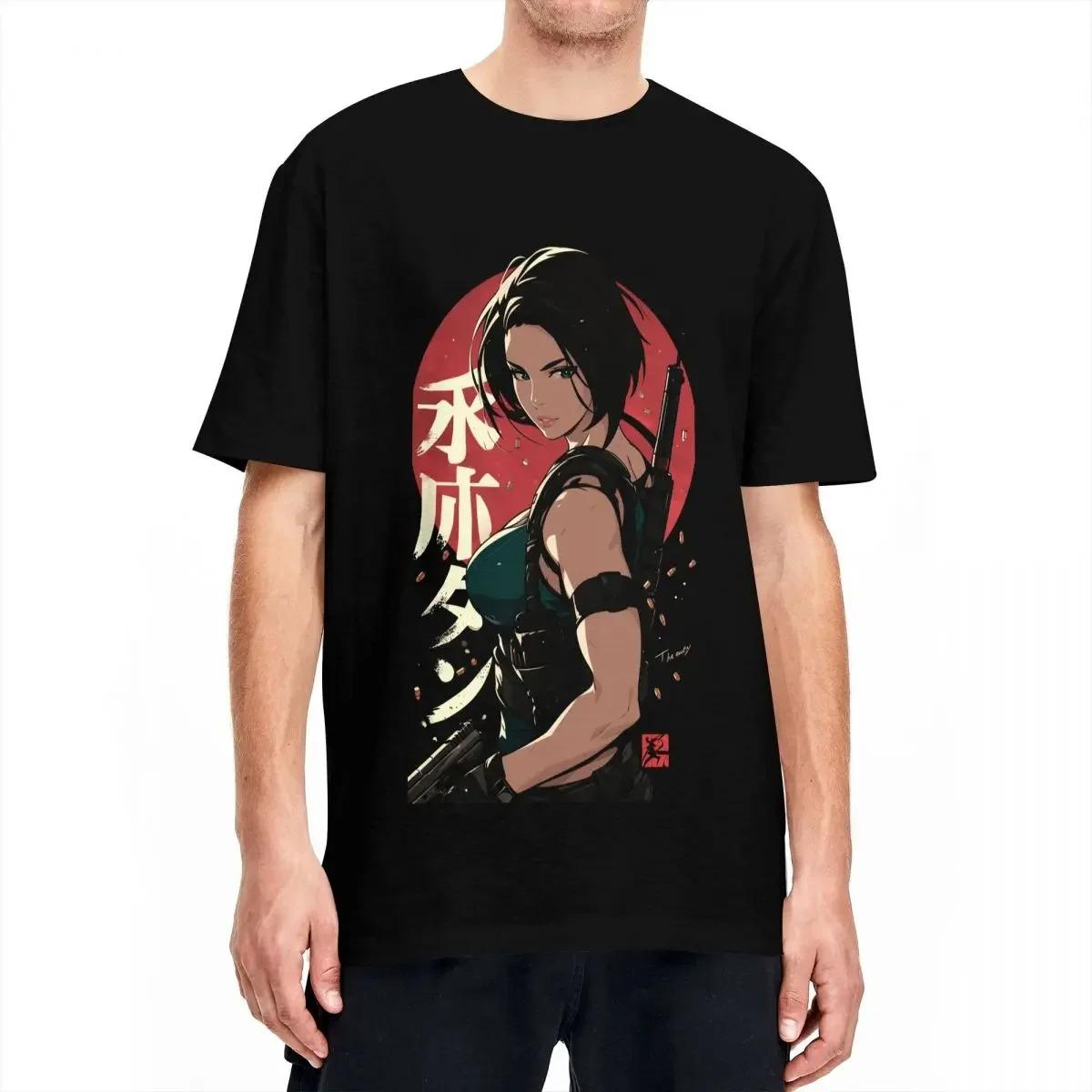 

Мужская футболка с дизайном Джилл Валентайн Resident Evil Y2K Смешные хлопковые футболки Пляжные с круглым вырезом Харадзюку Футболки с принтом Оверсайз футболки 4XL