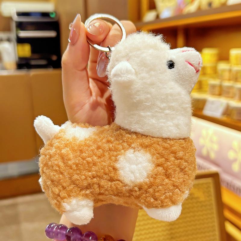 Adorable Alpaca Plush Keychain for Kids, Couples, Friends - Backpack Charm, Healing Pendant, Grass Mud Horse Charm