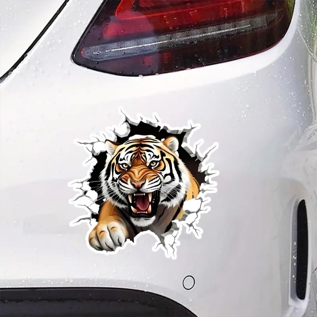 2pcs 13x13cm Tiger Waterproof Vinyl Car Decal Window Bumper Exterior Decoration Accessories Scratch Resistant Sticker | #JP42
