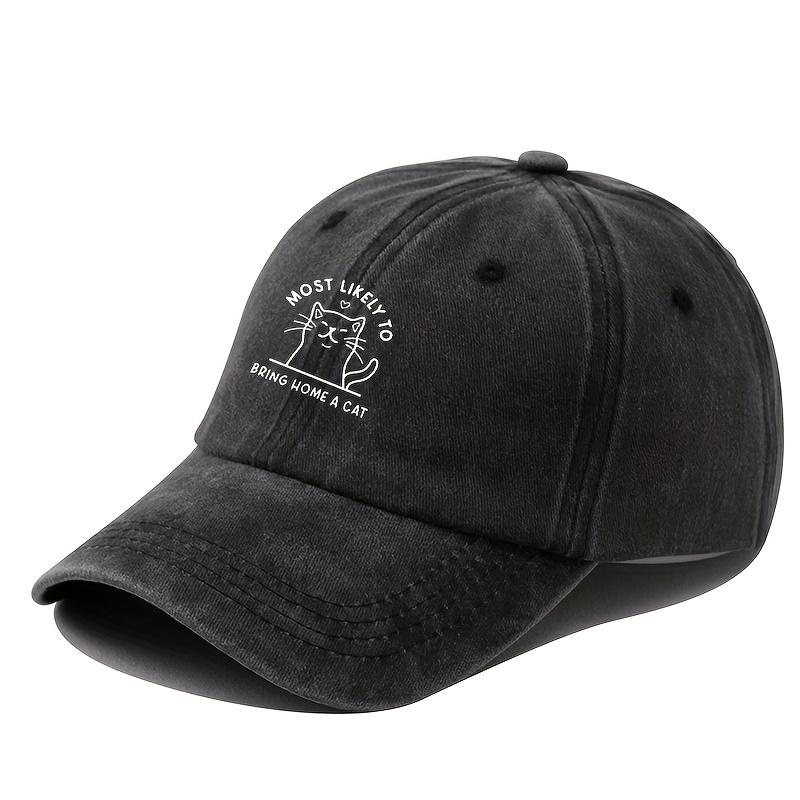 Cute Cat Print Baseball Cap Dad Trucker Hat Casual and Versatile Outdoor Travel Hat