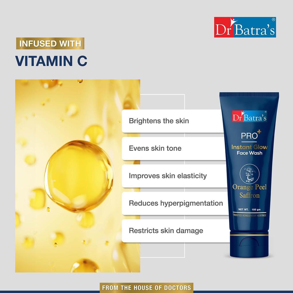 Dr. Batra's PRO+ Instant Glow Gesichtswaschgel 100 g | Tiefenreinigung, Verjüngung & Natürlicher Glow Für Männer und Frauen