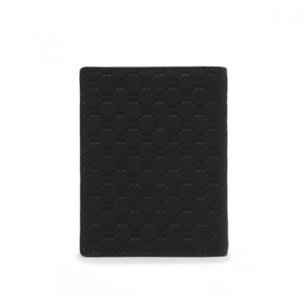 Daks Black Matte Leather Card Case With Dd Plate Logo Dbwa1e365bk