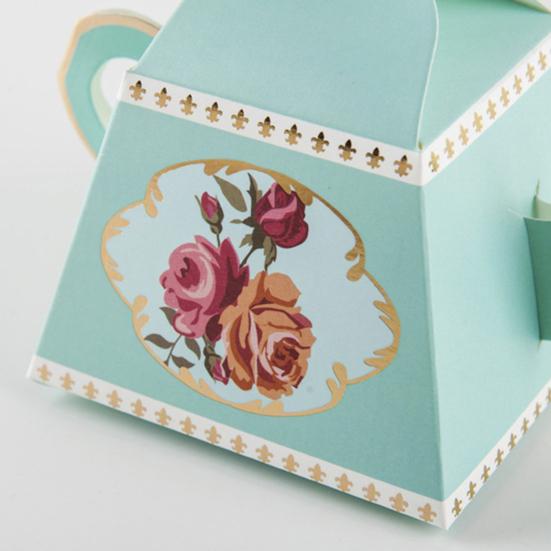 10 Buc Cutie de Hârtie pentru Ambalaj Margini Netede Hârtie Retro Formă Ceainic Cutii Vintage pentru Bomboane pentru Petrecere