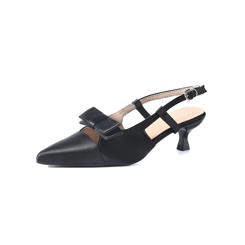 Fashion Pointy Head Shallow Mouth Butterfly Knot Stiletto Sandals Women Fashion Bun Head Line with Anti-slip Wear-resistant High Heels