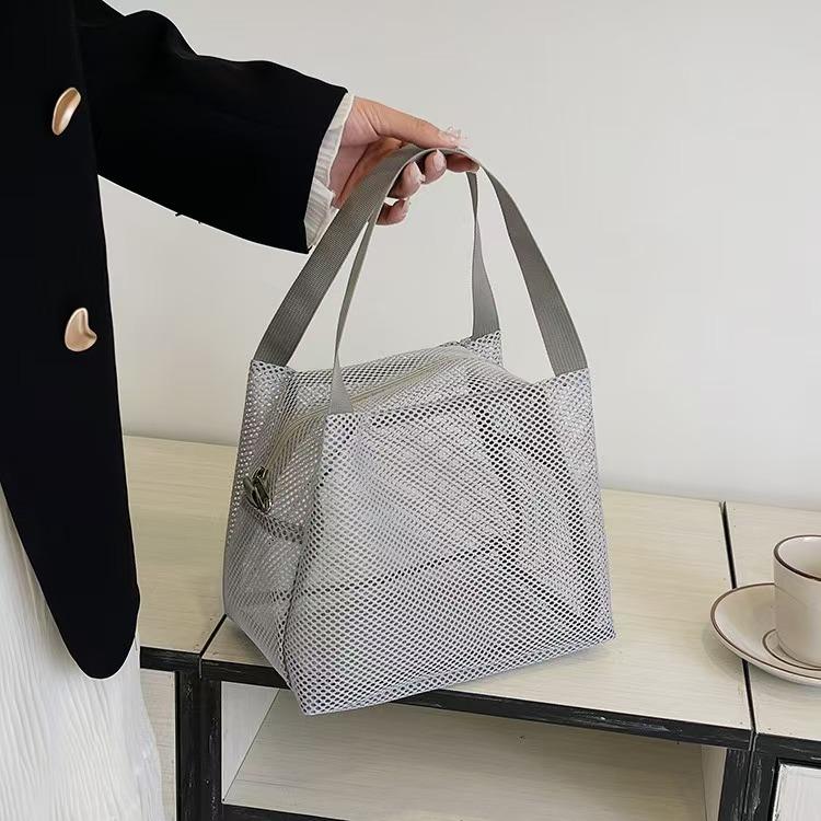 Mesh bag large capacity with handle, bag travel, makeup bag, beach bag portable, bag cosmetic zipper  Shopping bag,