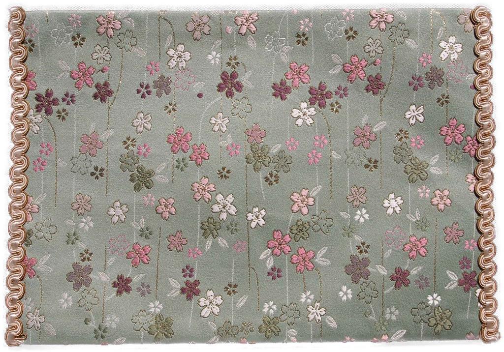 Fireproof and Flame-retardant Buddhist Altar Mat, Altar Cloth, Lacquer Tablecloth, Cherry Blossom Pattern, "Mio" (Size 16: Chukyo Style (25.3 X 38.5 C