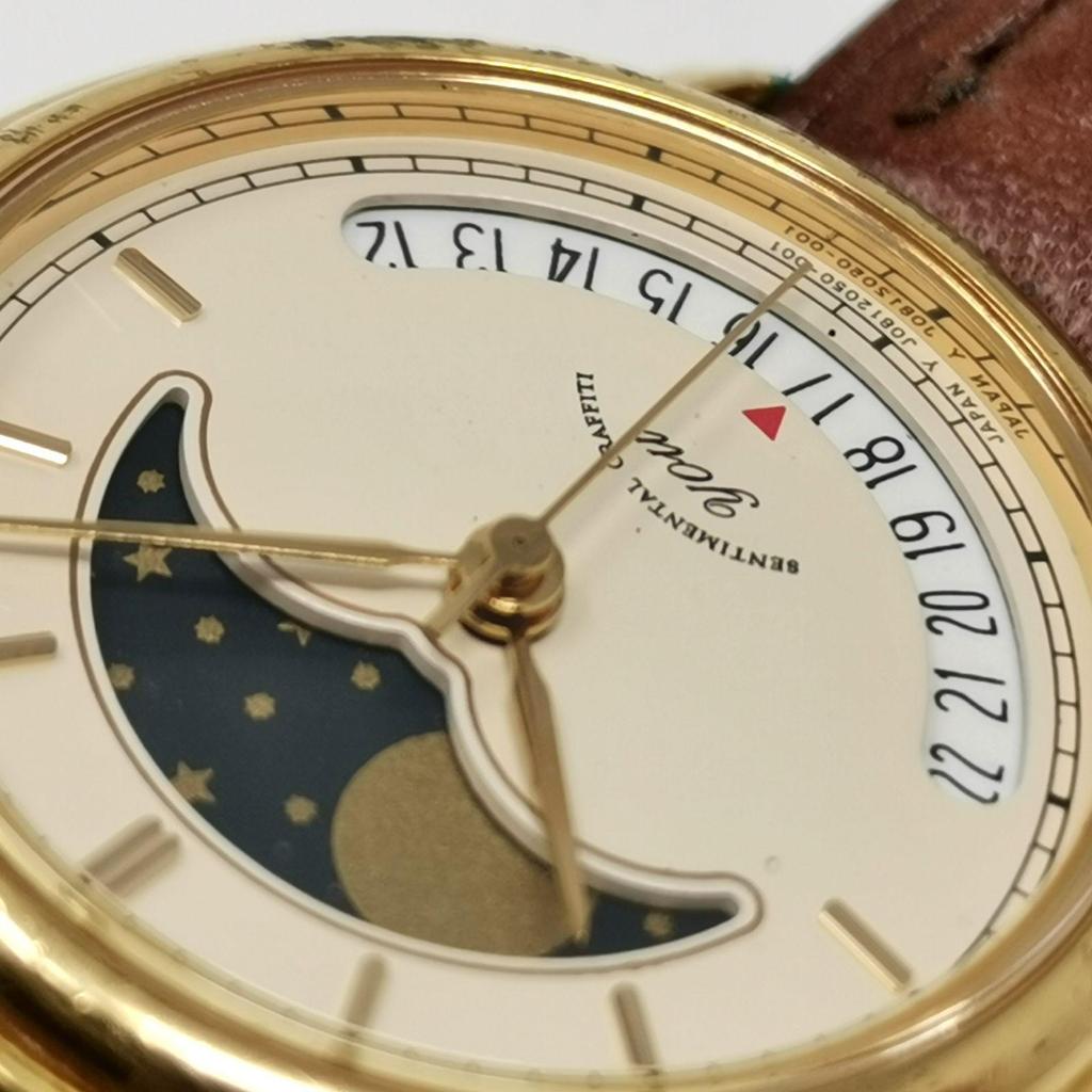 Used ORIENT SAN&MOON Moon Phase J08505-00 Operation Not Confirmed Wristwatch Used In Good Condition Control Number KKVKSKO1958