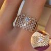 Xiaomi Huitan Sparkling Ring for Women Hollow Design Full Shining CZ Wedding Party Versatile Fashion Accessories Elegant Lady Jewelry