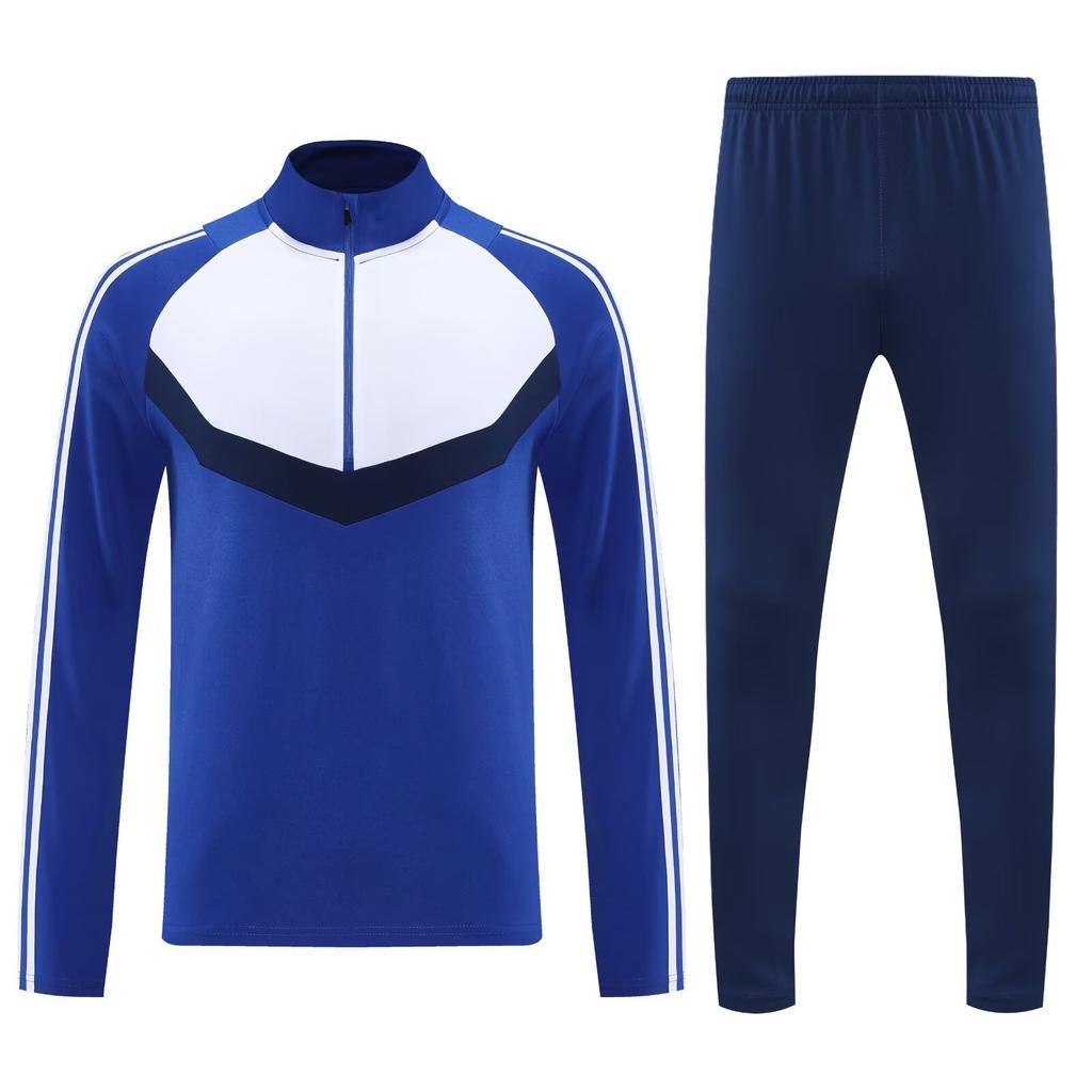 Light Plate Half Zipper Casual Sportswear Basic Trousers Football Training Suit Set