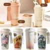 Stainless Steel Water Bottle Orchid Coffee Mug Portable Insulated Cup  Home Office