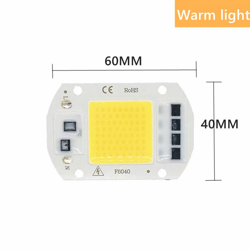 110/220V LED COB Lamp Bead 20W 30W 50W IP65 Smart IC No Need Driver DIY Flood Light Led Bulb Spotlight Outdoor Chip Lamp Warm