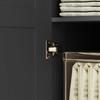 Double Panel Door Wardrobe With Shelves Black