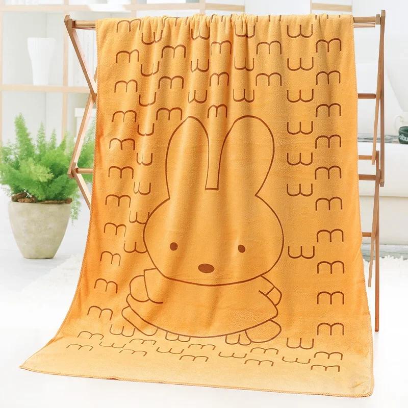 70*140cm Rabbit Microfiber Bath Towel Cute Large Soft Baby Kids Boys Girls Women Towels Beach Swimming Absorbent Wrap Quick Dry