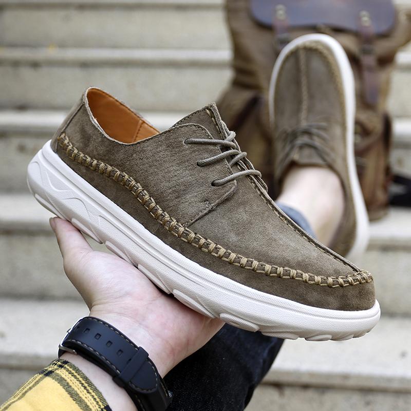Fashion Outdoor Men's Shoes Super Lightweight Suede Leather Casual Shoes Men Comfortable Loafers Sneakers White Flats Oxfords Boat Shoes