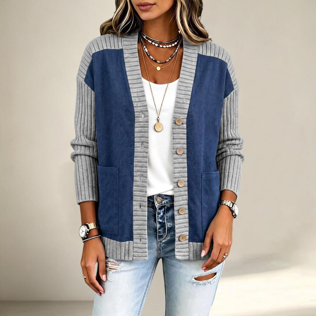 Women's Casual Loose Fit Patchwork Jacket