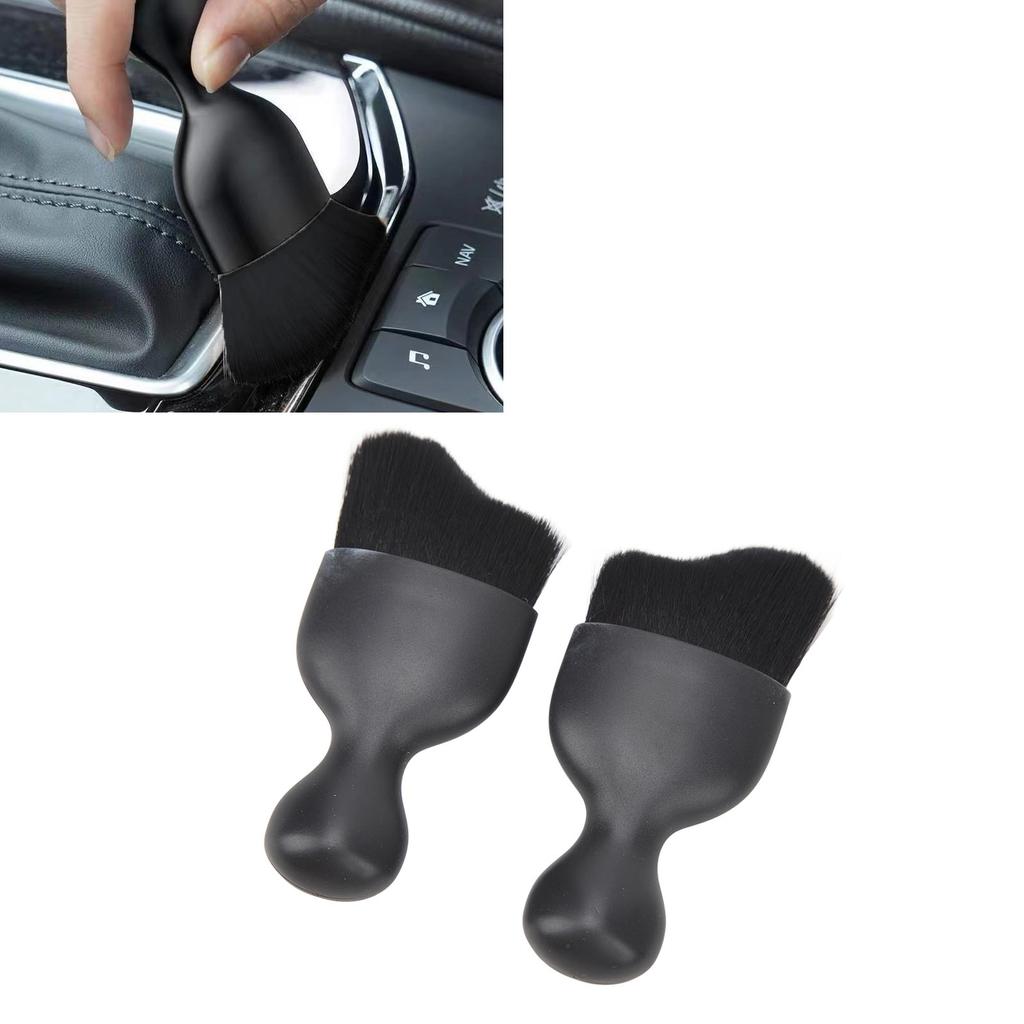 2Pcs Car Interior Detailing Dust Brush   Conditioner Vent Crevice Dust Removal Brush Clning Tool