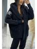 Abrigo de Felpa con Capucha para Mujer Otoño/Invierno 2026 - Estilo Europeo y Americano