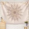 Boho Esthetische Wandkleed Mandala Wandkleed Roze Bloemen Medaillon Wandkleden Wanddecoratie voor Slaapkamer Woonkamer Studentenkamer
