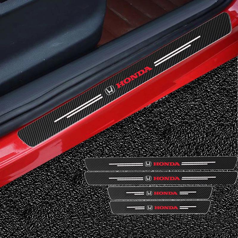 Carbon Fiber Car Sticker Car Door Trunk Protective Strip Decal For Honda Fit Civic Accord 7 8 9 10 Pilot City Jazz CRV HRV