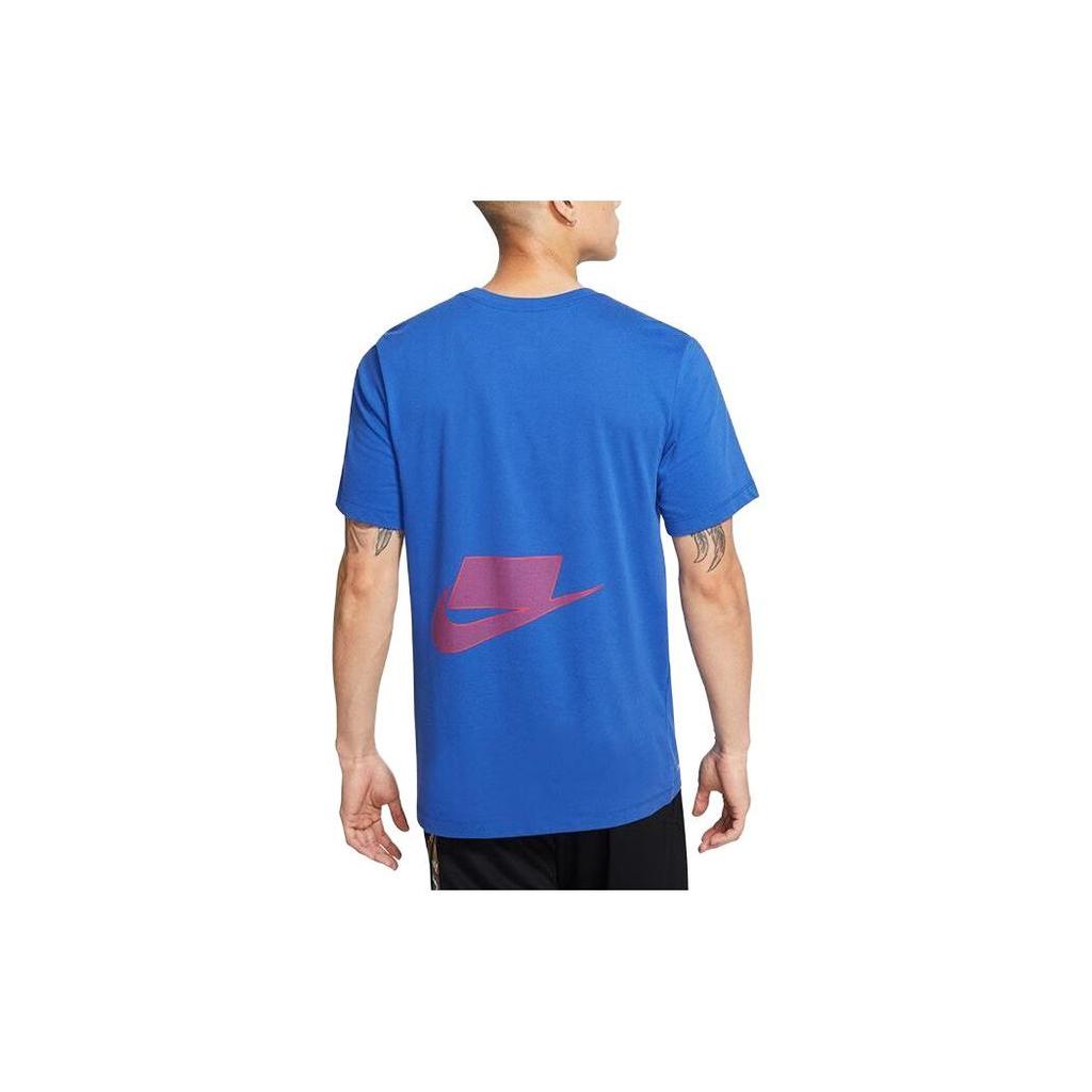 Nike Solid Color Crew Neck Straight Cut Loose Short Sleeve T-Shirt Men Tops Blue CD3176-480