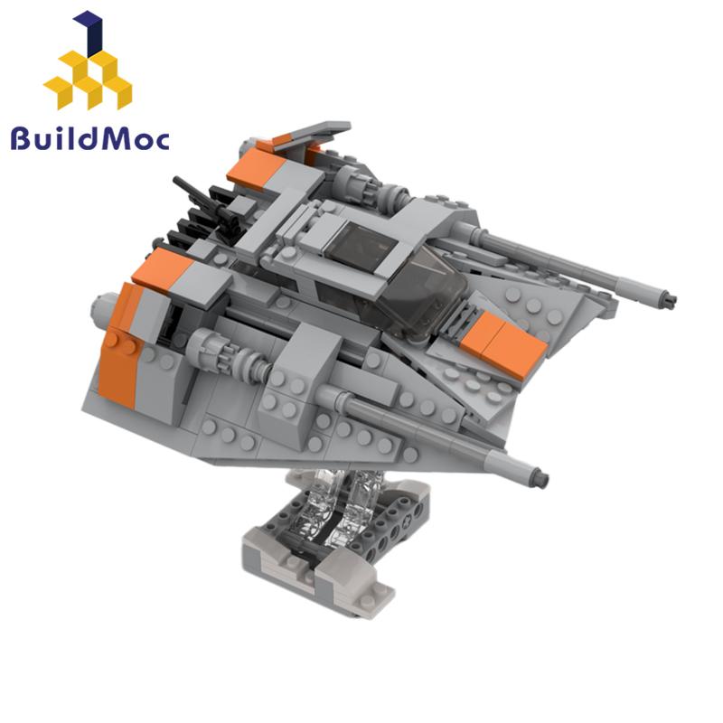Buildmoc Space Wars T-47 Snow Airspeeder Fighters MOC Set Building Blocks Kits Toys for Children Kids Gifts Toy 453PCS Bricks