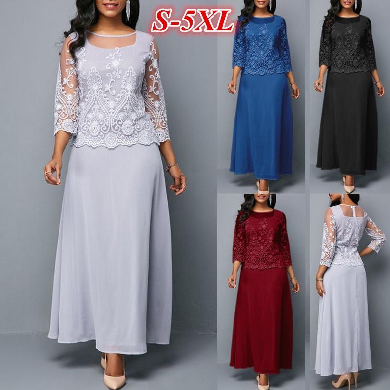 sexy 2pcs lace chiffon dress maxi dress long sleeve casual dress