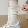 Spring and Summer Thin Ballet Style Women Socks JK Floral Ribbon Women Calf Socks Super Fairy Mesh Breathable Cotton Pile Socks
