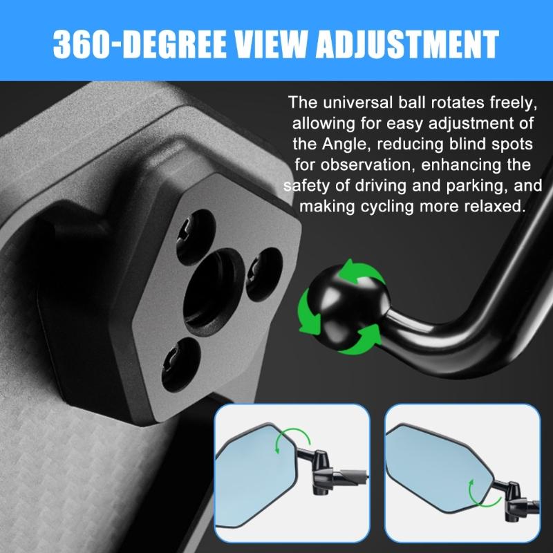 Bicycles 360 Degree Rotatable Handlebars Rearview Reflector Safety Mirror Adjustable Handlebar Bikes Rear View Mirror