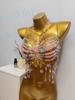European Handmade Beaded Tassel Body Chain Vest for Women - Beach Party Strappy Chest Chain