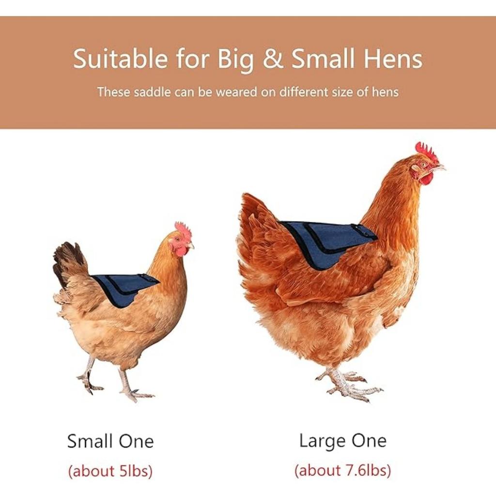 Hen Saddle Sweater Clothes, 3 Pieces Premium Chicken Saddles with Stretchy Strap, Birds Protector for Back and Sides, Poultry Accessories for Hens