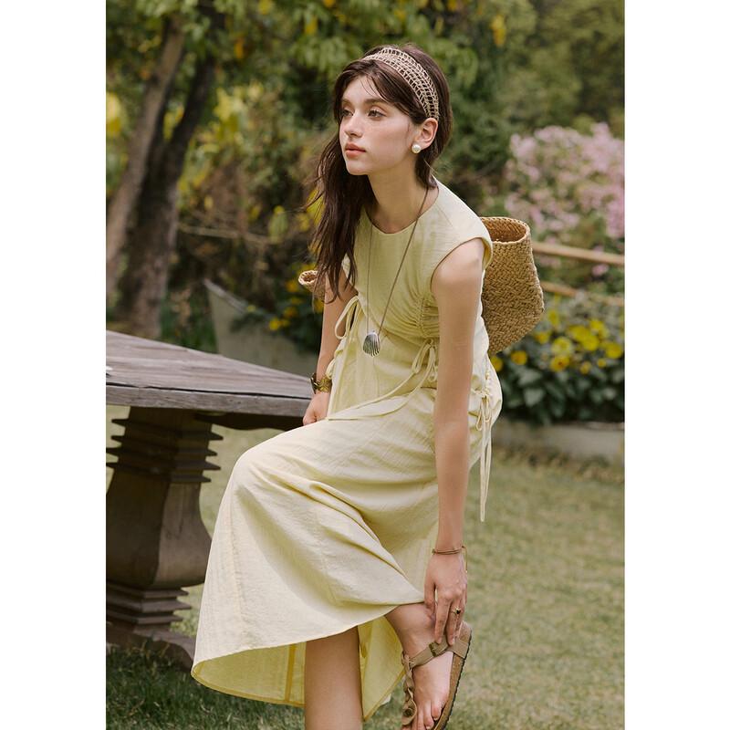 Mishow Women's Drawstring Sleeveless Maxi Dress