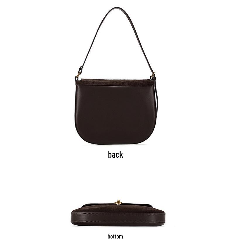 JOGUJOS Women's Genuine Leather Large Capacity Shoulder Bag - Fashionable Underarm Handbag for Commuting