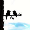 Two Birds On Branch Iron Art Silhouette - Metal Wall Art for Home Stunning Statue Stake Decoration and Housewarming Gifts