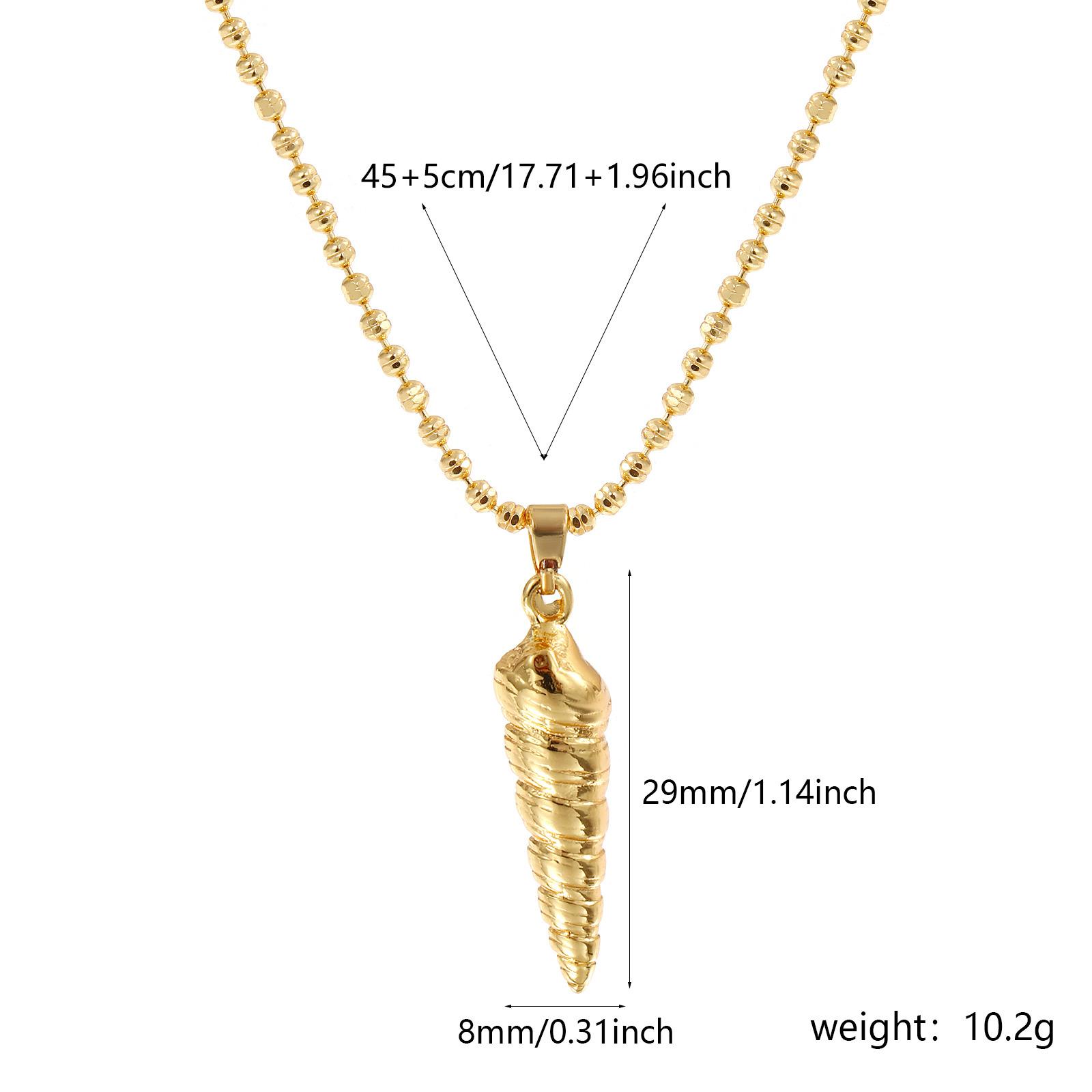 

1 Piece Ocean Necklace 18K Real Gold Plated Brass Ball Chain Shell Starfish Pendant Charm Necklace For Women Gift 45cm+ 5cm Long