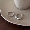 Elegant Zircon Pearl Pattern Open Ring - High-End Fashion Statement Jewelry