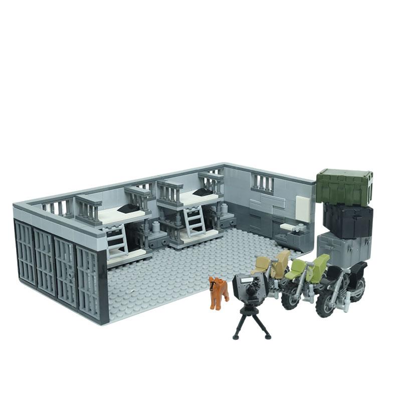 WK2 Militärbasis Moc Sentinel Turm Wachturm Gefängniskäfig Gebäude Modell Militärspielzeug Waffen Baustein DIY Junge Kind Geschenk