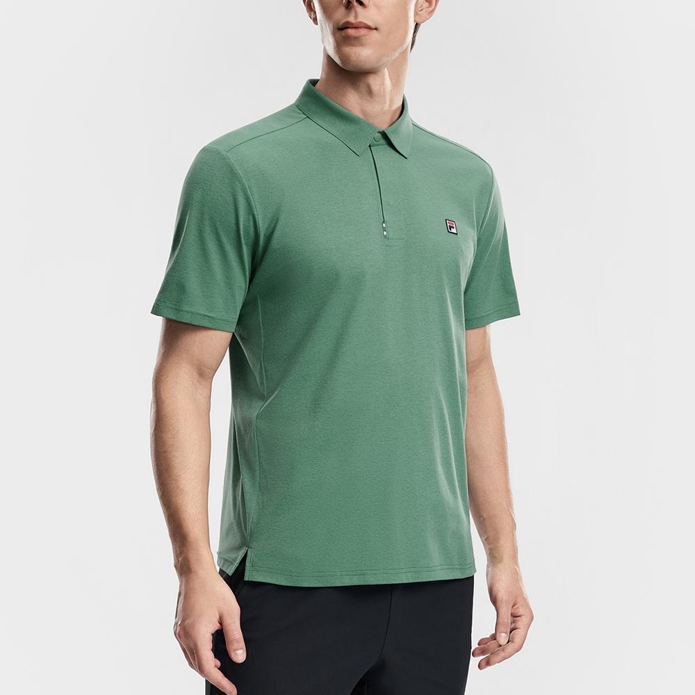 FILA Tennis Knitted Basic Comfortable Short Sleeve Tennis Shirt Men tops A11M623101F-GN