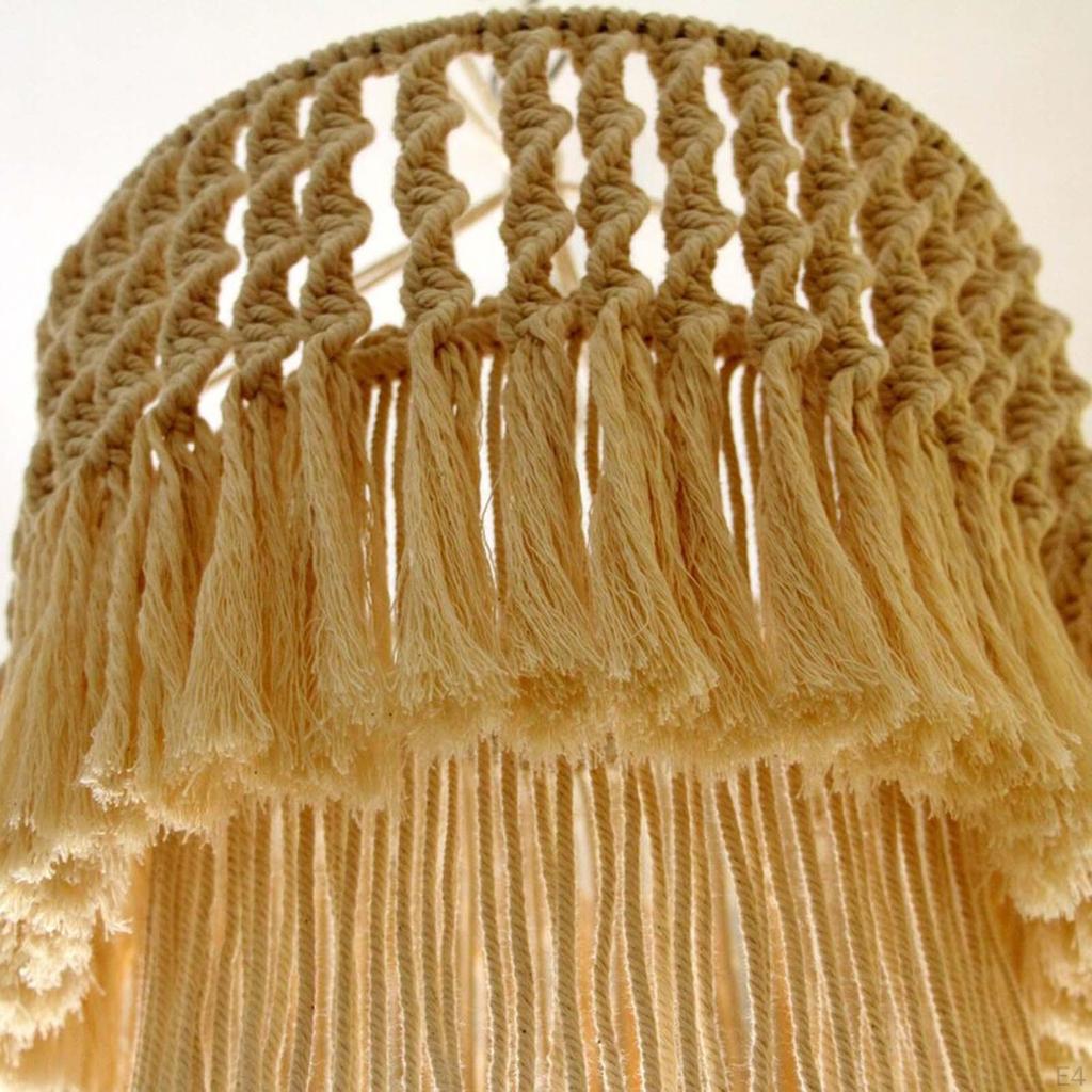 Bohemian Macrame Lamp Shade Pendant Light Cover Handmade Woven Ceiling Fixture
